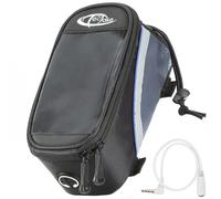 Accessoire pour vélo - TECTAKE - Support de vélo pour smartphone, imperméable, câble audio inclus, 9,5 x 20 x 10 cm - Noir/Bleu