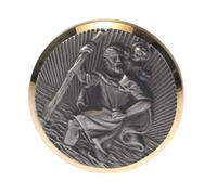 HP Autozubehör Plaque décorative Saint-Christophe 19121 chromée Ø 43 mm or/argent