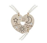 Accessoire Puzzle Piece Collier pour les femmes et les hommes, Sun Moon Cloud Star Pendant Collier Puzzle Pendant 2/3/4/5 Pièces, Millennium Puzzle Collier, Collier Collier Holiday