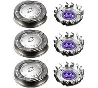Accessoire rasoir-Têtes de rasage 3 pcs universel double couches Lames de rechange Grille et cutter pour Philips Norelco HQ3 HQ56