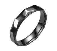 Accessoire sans prétention Bague Végétarienne Diamant Bague En Acier Titane Mode Version Coréenne Du Lot De Fleurs Bague Bague Bijoux À La Main Or Argent Et Noir No. 6 13 (Black, 11)