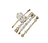 Accessoire sans prétention Ensemble de bagues en Zircon pour femmes et filles, 4 pièces, ensemble de bagues élégantes, bijoux à la mode, cadeaux d'anniversaire pour dames (Gold, C)