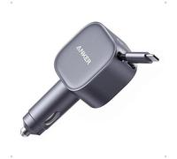 Chargeur voiture ANKER Nano 75 W câble USB-C rétractable 70 cm 2 ports Gris