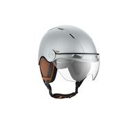 Casr Casque CASR Style vélo/trottinette – Visière transparente, cache-oreilles amovibles, Gris Bleu L