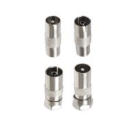 Kit 4 adapteurs Accsup F vers Coaxial Gris