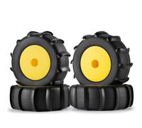 Accessoire Voiture RC pour 1/10 Voitures RC Pièces De Rechange pour Camions Short-Course 4 Roues en Plastique avec Pneus en Caoutchouc(Yellow)