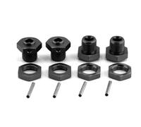 Accessoire Voiture RC pour Arrma 3S pour Typhon 4x4 3S pour BLX 550 Mega 1/8 Adaptateur Moyeu Hexagonal Roue 17 Mm Métal avec Écrou Pièces Mise À Niveau Voitures RC(Black)
