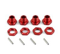 Accessoire Voiture RC pour Arrma pour Infraction pour Limitless pour Felony pour Typhon 6S 1/7 1/8 Adaptateur Moyeu Roue Métal 17 Mm avec Écrou Pièces Mise À Niveau Voitures RC(Red)