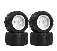 Accessoire Voiture RC pour ARRMA pour Typhon pour GROM ARA2106 Pneus À Échelle 1/18 Petit pour Typhon Roue Dieu du Tonnerre Mise Niveau des Roche Voiture RC Tout-Terrain(White)