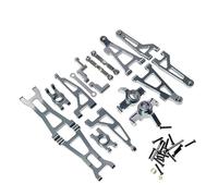 Accessoire Voiture RC pour MJX pour Hyper Go 16207 16208 16209 16210 H16 Bras Inférieurs Avant Métal Kit Bloc Liaison Direction Mise À Niveau des Moyeux Arrière(Gray)