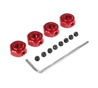 Accessoire Voiture RC pour MJX pour Hyper GO H12Y H12Y+ 10208 1/10 1/12 12Mm Connecteur Hexagonal Métal Pièces Accessoires Mise À Niveau Métal Voitures RC(Red)