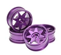 Accessoire Voiture RC pour Tamiya XV01 pour TT01 pour Kyosho pour HSP pour Sakura pour Traxxas pour RedCat 1/10 4 Pièces RC Voiture Course Moyeux De Jante Métal(Purple)