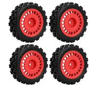 Accessoire Voiture RC pour Tamiya XV01 XV02 pour HSP 10303 10304 pour HPI pour Kyosho pour Sakura CS LC PTG-2R 1/10 Amélioration Voiture RC Pneus Jantes Hexagonaux 12 Mm(Red)