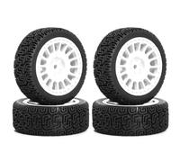 Accessoire Voiture RC pour Tamiya XV01 XV02 pour TT01 pour TT02 PTG-2 1/10 4 Pièces 68mm pour Pneus Rallye Pneu Caoutchouc Pneu Roue RC La Mise À Niveau Voiture Course(White)