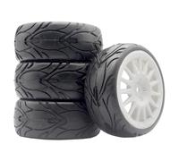 Accessoire Voiture RC pour Tamiya XV01 XV02 pour TT01 TT02 PTG-2 pour Hyundai I20 94123 1/10 Pièces Détachées pour Voitures RC Pneus Caoutchouc pour Rallye Course WRC(White,6084)
