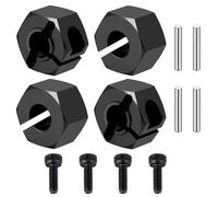 Accessoire Voiture RC pour Traxxas pour Mini pour Maxx 2S 1/16 Pièces Rechange Décoratives pour Voitures RC Adaptateurs Hexagonaux Roue Alliage D'aluminium.(Black)