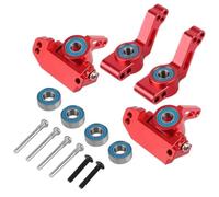Accessoire Voiture RC pour Traxxas pour Slash 2WD pour Rustler pour Stampede pour Bandit 1/10 Bloc De Roulette Avant en Métal Direction pour Porte-essieu Arrière Voiture RC(Red)