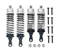 Accessoire Voiture RC pour Traxxas pour Slash 4X4 pour VXL 2WD pour Rustler pour Stampede pour Hoss 1/10 4 Pièces Amortisseurs Avant Arrière Métal Pièces De Voiture RC(Silver)