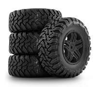 Accessoire Voiture RC pour Traxxas pour Slash pour Arrma pour Senton pour HuanQi pour Vkar pour HPI 1/10 4 Pièces Pneu Camion De Course Courte Pneu Roue Hex RC Voiture(Black)