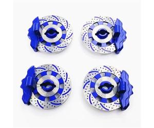 Accessoire Voiture RC pour Traxxas pour Udr 1/7 4 Pièces Roue en Aluminium Moyeu Hexagonal Disque Frein Et Étrier OP Rc Voiture Mise À Niveau Modèles(Blue)