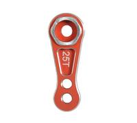 Accessoire Voiture RC pour UDR 1/7 Pièces Rechange Décoratives pour Modèles Réduits Voitures Camions RC Bras Servo Direction Métal avec 25 Dents Cornet Remplacement(Red)