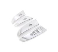 Accessoire Voiture Tuning Pour BMW Série 5 E60 2004 2005 2006 ABS Voiture Intérieur Porte Fenêtre Lève-vitre Bouton Panneau Cadre Housse Protection Garniture 4 Pièces(Argent)