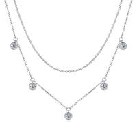 Accessoires 1.5 Collier Moisanite pour Femmes Coup Round D Color S925 Silver Lab Créé des Colliers de Pendentif en Diamant Parfait pour Les fêtes de Usure Quotidienne Mariage
