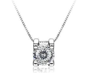 Accessoires - 1ct Coup Round D Color Moissanite Pendant Collier pour Femmes