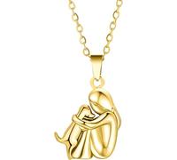Accessoires 925 Collier de câlins en argent sterling pour femmes et hommes, collier de chien étreint, maman et étreinte enfant, pendentif ailes des anges, collier de deux mains et bisous, colliers