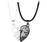 Accessoires 925 Collier de pièces de puzzle en argent sterling pour femmes et hommes, coeur Colliers de couple assortiment collier de pièce mignon puzzle animal mignon animal de dessin, collier de