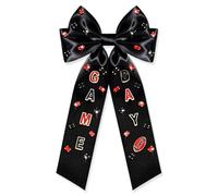 Accessoires à cheveux pour femme - Grand nœud en ruban rouge et bleu - Accessoires de jour de match - Tenue de sport - Équipe - Football - Accessoires cadeaux (motif F3)