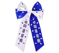 Accessoires à cheveux pour femme - Grand nœud en ruban rouge et bleu - Accessoires de jour de match - Tenue de sport - Équipe - Football - Accessoires cadeaux (motif H3)