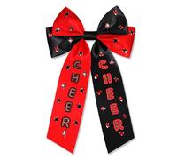 Accessoires à cheveux pour femme - Grand nœud en ruban rouge et bleu - Accessoires de jour de match - Tenue de sport - Équipe - Football - Accessoires cadeaux (motif H2)
