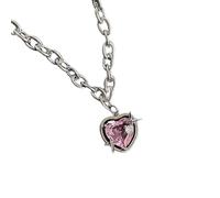 Accessoires Accessoires Peach Coeur Eau Collier Pendentif Collier Rose Crystal Boucle d'oreille pour Femmes ou Bijoux de fête pour Filles