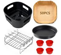 Accessoires Air Fryer Compatible pour Philips Série 5000 4.1L (HD9252, HD9255, HD9200), 5PCS Réutilisable Moule Silicone Air Fryer pour Philips 4,1L, BPA-free Accessoires Airfryer