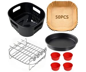 Accessoires Air Fryer Compatible pour Philips Série 5000 4.1L (HD9252, HD9255, HD9200), 5PCS Réutilisable Moule Silicone Air Fryer pour Philips 4,1L, BPA-free Accessoires Airfryer