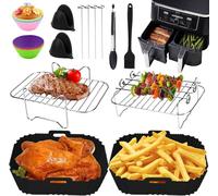 Accessoires Air Fryer Dual 9,5L,14 Pcs Double Zone Accessoire Convient Pour Ninja Foodi Af400Eu,Af300Eu,Innsky,Princess Accessoire