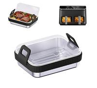 Accessoires Air Fryer en Acier Inoxydable, Moule de Cuisson Compatible avec Ninja Friteuse sans huile AF400EU DZ400EU AF500EU & COSORI Double Zone 8.5L, Noir