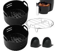 Accessoires Air Fryer - Moule Air Fryer pour Cecotec 2.5L, Moule Silicone Air Fryer pour COSORI 2L, Midea 2L, 4 Pièces Air Fryer Accessoires pour Friteuse à air.