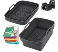 Accessoires Air Fryer, Moule Airfryer Pour Ninja Foodi Af400Eu/Sl400Eu/Moulinex 7,6L À 9,5L,Pliable Réutilisable Accessoire Kitche