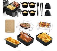 Accessoires Air Fryer Ninja Max: 14 Pièces Air Fryer Accessoires Double Zone Pour Ninja Af300EU Af400EU Moulinex COSORI Friteuse à Air Double 7,6L-9,5L