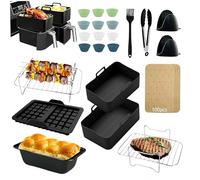 Accessoires Air Fryer Ninja Max: 22 Pièces Air Fryer Accessoires Double Zone Pour Ninja Af300EU Af400EU Moulinex COSORI Friteuse à Air Double 7,6L-9,5L