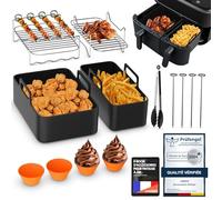 Accessoires Air Fryer pour Moulinex Easy Fry Dual Friteuse 8,3L - Moule Air Fryer pour Philips Dual Basket Airfryer Série 3000 9 Litres (6L/3L) - Air Fryer Accessoires pour Philips Airfryer Série 3000