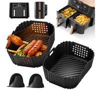 Accessoires Air Fryer pour Ninja Double Stack xl 9.5L SL400EU, Moule Silicone Air Fryer pour Ninja Foodi MAX Dual Zone 9.5L AF400EU/DZ400EU//7.6L AF300EU/DZ300EU, Réutilisable Plat Airfryer