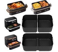 Accessoires Air Fryer pour Ninja Foodi AF500EU AF500EUCP 10,4L, Plat Air Fryer Ninja 10.4L Réutilisable Moule Silicone Air Fryer Ninja Foodi Flexdrawer Max Accessoires(1x10.4L & 2x5.2L)