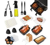 Accessoires air fryer pour Ninja,pour Ninja Dual Foodi AF400EU AF500EU AF300EU 7.6L-10.4L Friteuse à Air Double,Moule Air Fryer Accessoires Sans BPA, Friteuse à Air Accessoires Passe au Lave-Vaisselle