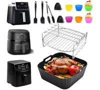Accessoires Air Fryer pour Philips Airfryer Série 2000 6.2L, NINJA Air Fryer PRO AF180 6.2L, COSORI 5.5L Friteuse Sans huile - Moule Silicone Airfryer & Grille, Moule Cake, Etc