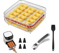 Accessoires Airfryer en acier inoxydable-KAL-Inox 304 20-25,5 cm,Compatible Cosori Turbo Tower 10,8L,Russell Hobbs 8L,Ninja
