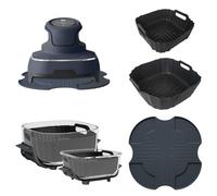 Accessoires Airfryer pour Ninja Crispi FN101GY, Tapis Silicone pour Ninja Crispi + 2 Pièces Moule Silicone Air Fryer, Plat Air Fryer Réutilisable 3,8 L/1,4 L, Lavable Lave Vaisselle