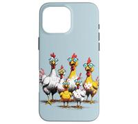 Accessoires Amusants de Poulet Fou de Dessin animé Poule Animaux de la Ferme Coque pour iPhone 16 Pro Max